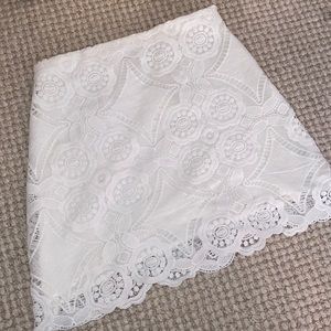 White lace skirt